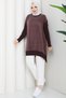 Women's Sleeves Corded Fabric Mercerized Silk Kupra Knitwear Tunic - 2