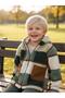 Boy's Plush Plaid Patterned Hooded Coat - 5