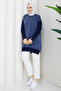 Women's Sleeves Corded Fabric Mercerized Silk Kupra Knitwear Tunic - 3