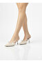 Beige Patent Leather Stylish Thin Heeled Women's Slippers - 6