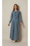 Girls' Modest Long Denim Dress Full Length-ELB-0052-9027 - 5