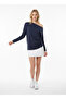 Women's Boat Neck Batwing Sleeve Lycra Jersey Blouse with Eyelets 13003 - 2