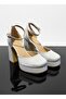 Satin Platform Heeled Evening Dress Shoes 10cm - Feli̇syabuti̇k - 2