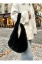 Black Plush Handbag - 3