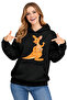 Kangaroo Printed 3 Yarn Unisex Hooded Sweatshirt