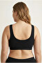 Set of 2 Thick Strap Cotton Combed Bustier - Wire-Free, No Underwire Half Tank Top Sports and Sleep Bra - 6