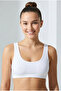 Set of 2 Thick Strap Cotton Combed Bustier - Wire-Free, No Underwire Half Tank Top Sports and Sleep Bra - 4