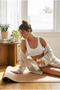Set of 2 Thick Strap Cotton Combed Bustier - Wire-Free, No Underwire Half Tank Top Sports and Sleep Bra - 6