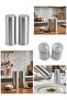 Modern Metal Salt and Pepper Shaker Set - Stainless Steel Cylinder Design (Set of 2) - 4