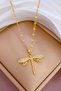 Zircon Stone Dragonfly Steel Necklace - 2