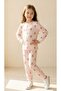 Striped Teddy Bear Girl's Pajama Set - 3