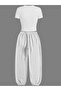 Women's B E N C H Printed Baby Tee Combed Cotton Crop and Sweatpants - Two Piece Sweatsuit Set - 3