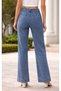 Women's Retro-Inspired Gold Button Sailor Jeans - High Waist & Wide Leg - 3