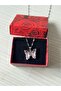 Butterfly Necklace Special Cut Natural Stone Detailed Butterfly Patterned Gift Necklace