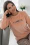 Salmon Amour Patterned Veloura Soft Women's Pajama Set - 4