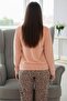 Salmon Amour Patterned Veloura Soft Women's Pajama Set - 6
