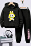 Labubu Printed Children's Premium Sweatshirt Set 2-Piece Set Hoodie Bottom Top Set