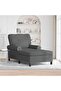 Chaise Lounge with Cushion Dark Grey 91 x 157 x 91 cm Fabric