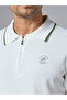 The Snowfall White Cotton Polo with Subtle Zip Comfort Fit - 3