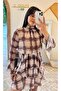 Plaid Pattern Layered Chiffon Dress - 3
