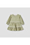 Embroidered Tiered Dress with Sweater and Stockings - 4