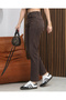 Women's Coffee Color Cut-Off Leg Length Fit Jeans Denim Pants - 6