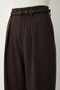 Pleated Belted Stretch Knit Trousers Lcr0104 Brown - 5