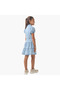 Collared Short Sleeves Knee Length Dress with Tiered Design - 3