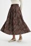 Shawl Pattern Lined Brown Skirt