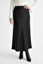 Satin Black Flared Skirt - 3
