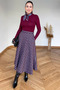 Burgundy 100% Cotton Plaid Skirt - 4086 - 4