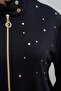 Black-Soft Textured Plus Size Droplu Tracksuit Set - 5
