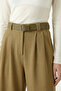 Belted Wide Leg Stretch Knit Pants Lzv0045 Olive Green - 3