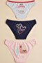 3-Pack Women's Cotton Printed Panties Mixed Pack Colorful Slip Underwear Set - 2