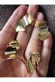 Gold Color Wavy Shape Women's Earrings – Modern Design, Stylish and Elegant - 4