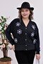 Plus Size Floral Detailed Soft Cardigan - 6