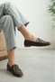 Women's Brown Patent Leather Plain Ballerinas - Soft Sole, Blunt Toe, Casual Comfortable Office and Work Shoes - 4