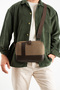 Canvas Faux Leather Crossbody Tablet Bag with Internal Organizer and Adjustable Strap Unisex - 2
