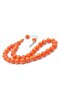 Sphere Cut Giant Size Maroon Orange Crimped Amber Prayer Beads - 2