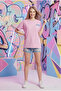Women's Cotton Oversize T-Shirt with Front Logo and Back Print - 4