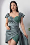 Sweetheart Neckline Bust Skirt Beading Detail Evening Dress 1870 - 2