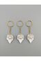 33X 22 mm Elegant Pearl Detailed Acrylic Leaf Gold Keychain - Pack of 20 Pieces
