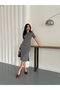 Women's Anthracite Belt Detailed Thessaloniki Fabric Dress - 2