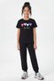 6-Piece Girls' Top and Bottom Set with 3-Piece Print Detail Round Neck T-Shirt - 3