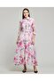 Floral Print Shirt Dress with 3/4 Sleeves