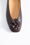 Tenseder Rose Bow Genuine Leather Women's Ballerinas Brown Skin - 3