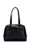 Leather Rocky Women's Shoulder Bag with Front Pocket Detail Black