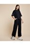 Solid Wide Leg Pants with Elastic Waist - 3