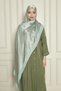Veine Premium Viscose Shawl – Natural Cracked Texture, Shimmering, Flowy, Stylish and Elegant Posture – Çağla Green - - 5