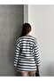 Women's Crew Neck Long Sleeve Striped Tunic - 7